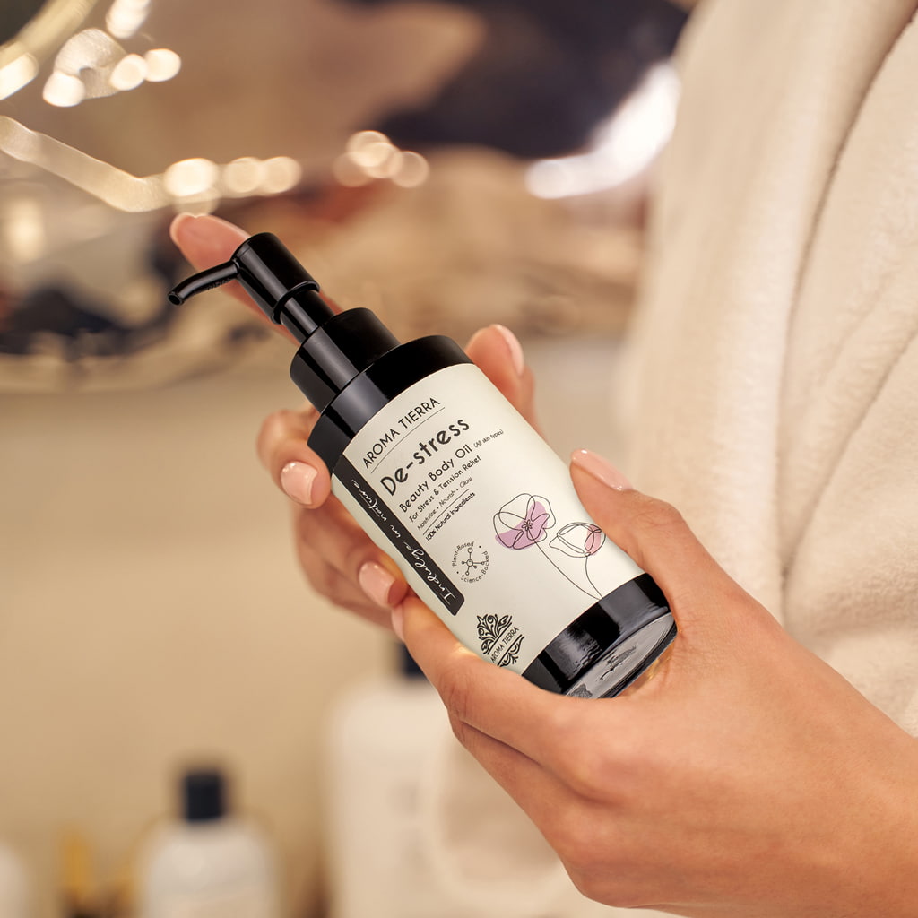 التخلص من التوتر - زيت الجسم الجاف