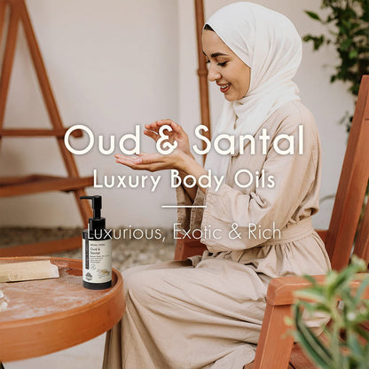 Arabian Heritage - Gift Set of 2 Luxury Body Oils - Oud Santal, Frankincense Myrrh