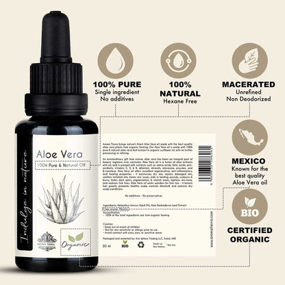 Organic Aloe Vera Oil - 100% Pure Natural Unrefined