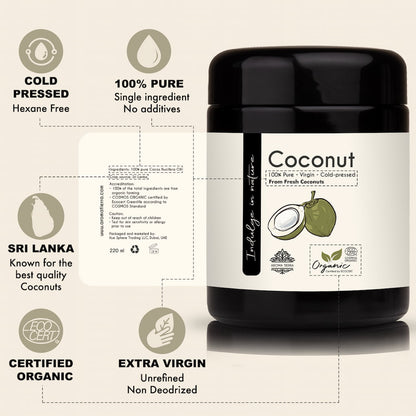 Organic Coconut Oil - 100% Pure Extra-virgin Cold Pressed Unrefined