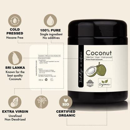 Organic Coconut Oil - 100% Pure Extra-virgin Cold Pressed Unrefined