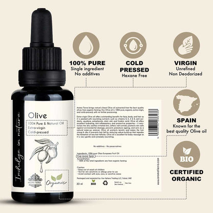 Organic Olive Oil - 100% Pure Cold Pressed Extra-virgin Unrefined