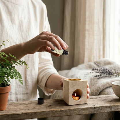 Odyssey — Travertine Stone Essential Oil Diffuser & Candle Burner