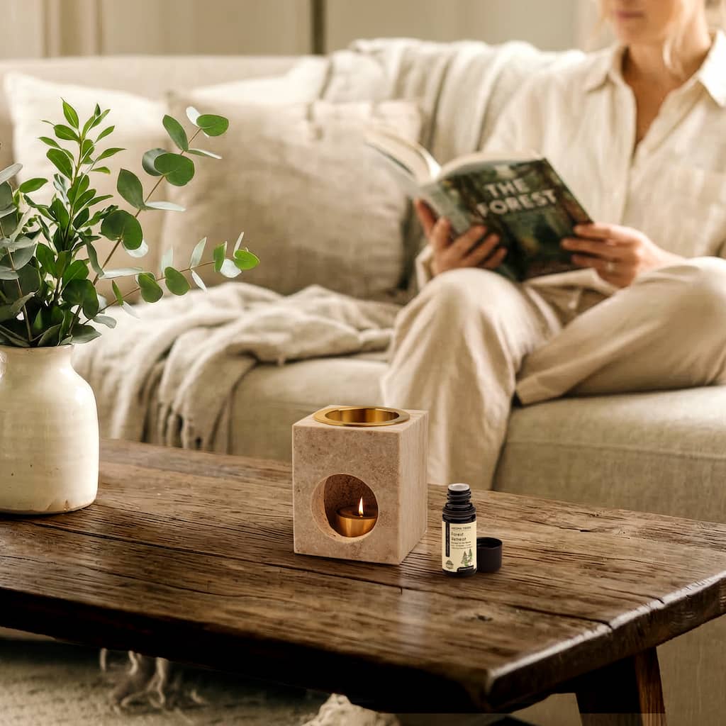 Odyssey — Travertine Stone Essential Oil Diffuser & Candle Burner