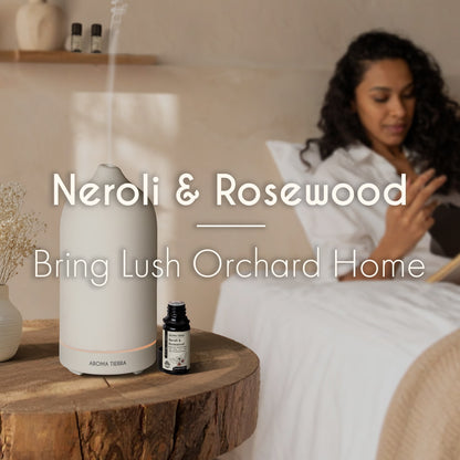 Neroli & Rosewood Essential Oil Blend – Uplifting Floral-Woody Aroma