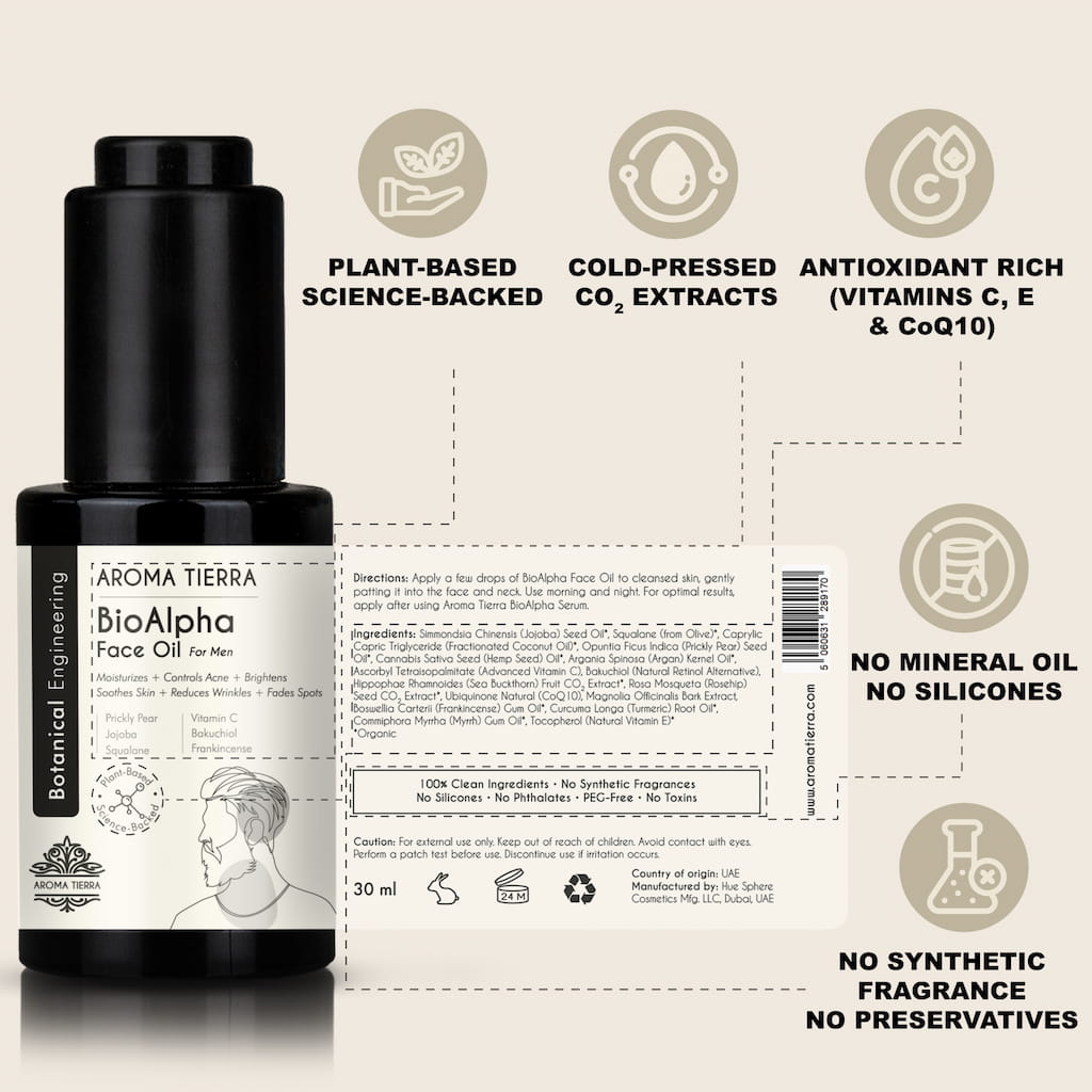 BioAlpha Face Oil – High-Performance Oil for Men