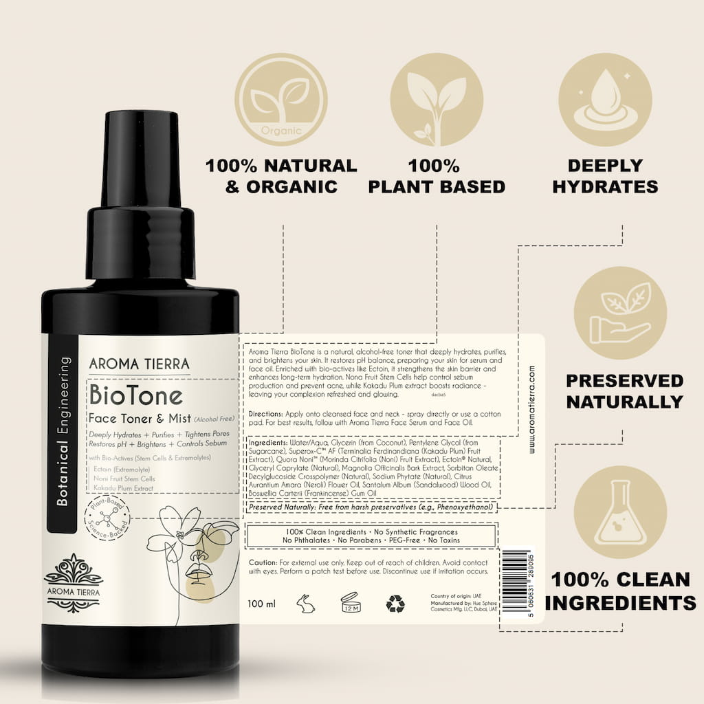 BioTone Face Toner & Mist — Alcohol-Free Toner for All Skin Types