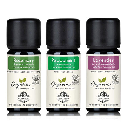 Hair Care Essential Oil Set - with Rosemary, Lavender, Peppermint