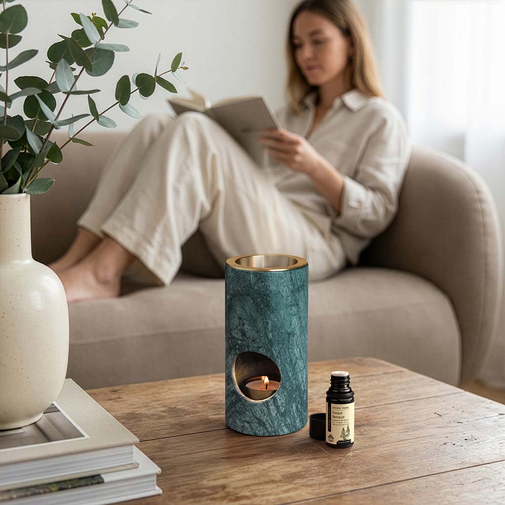 Eden - Emerald Stone Essential Oil Diffuser (Candle Burner)