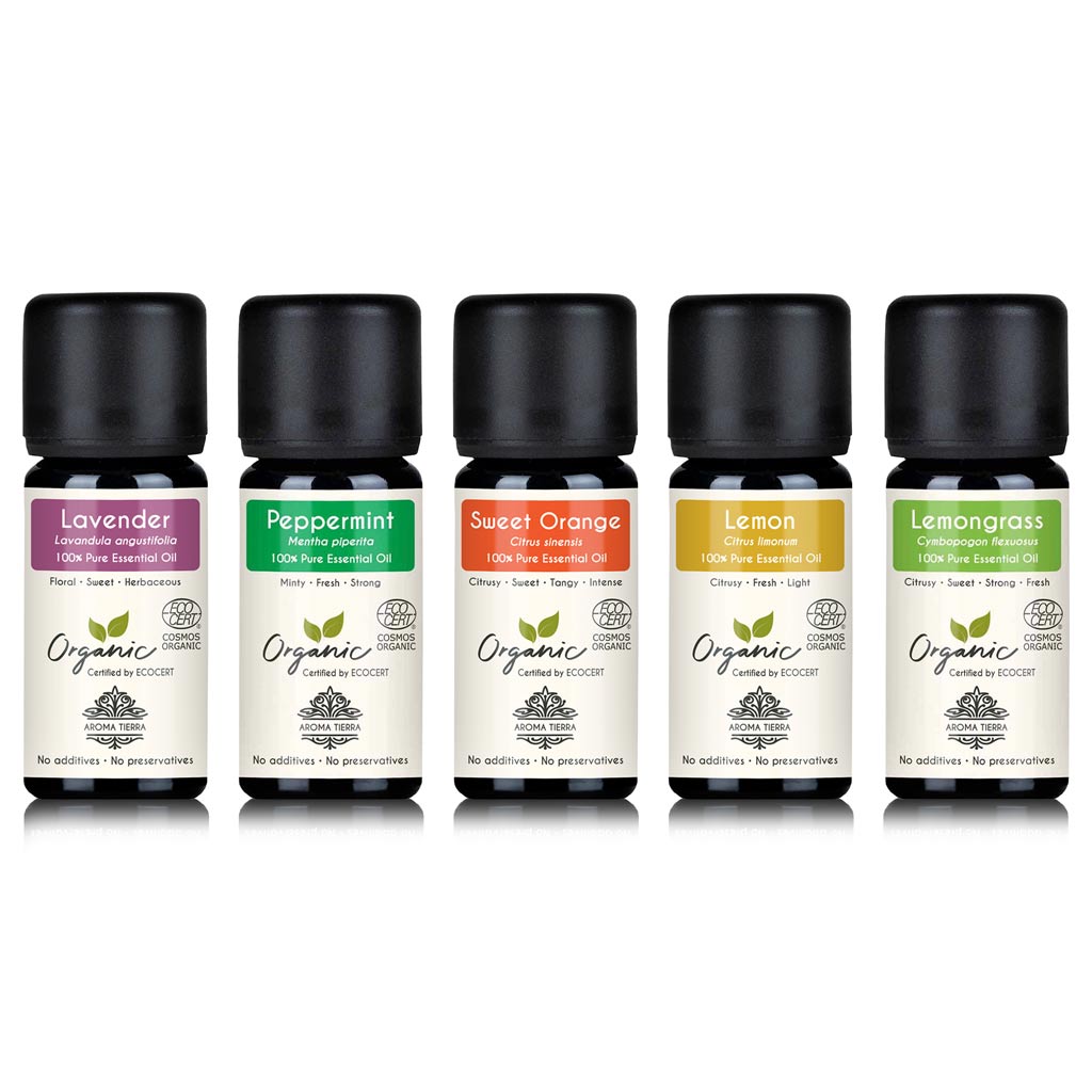 Top 5 Organic Essential Oil Set - For Gift, Diffuser, Sleep, Relaxation, Skin & Hair