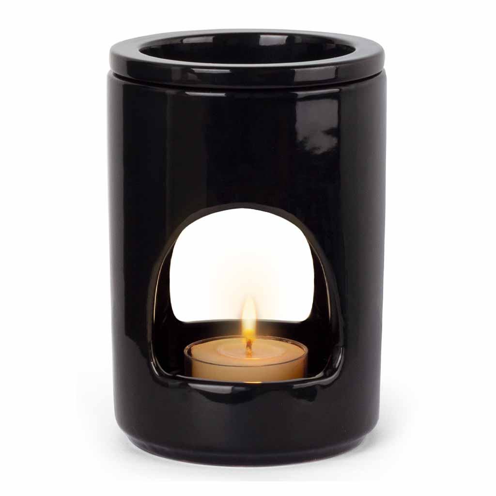 Aroma Tierra Nero essential oil diffuser, candle burner made of black ceramic