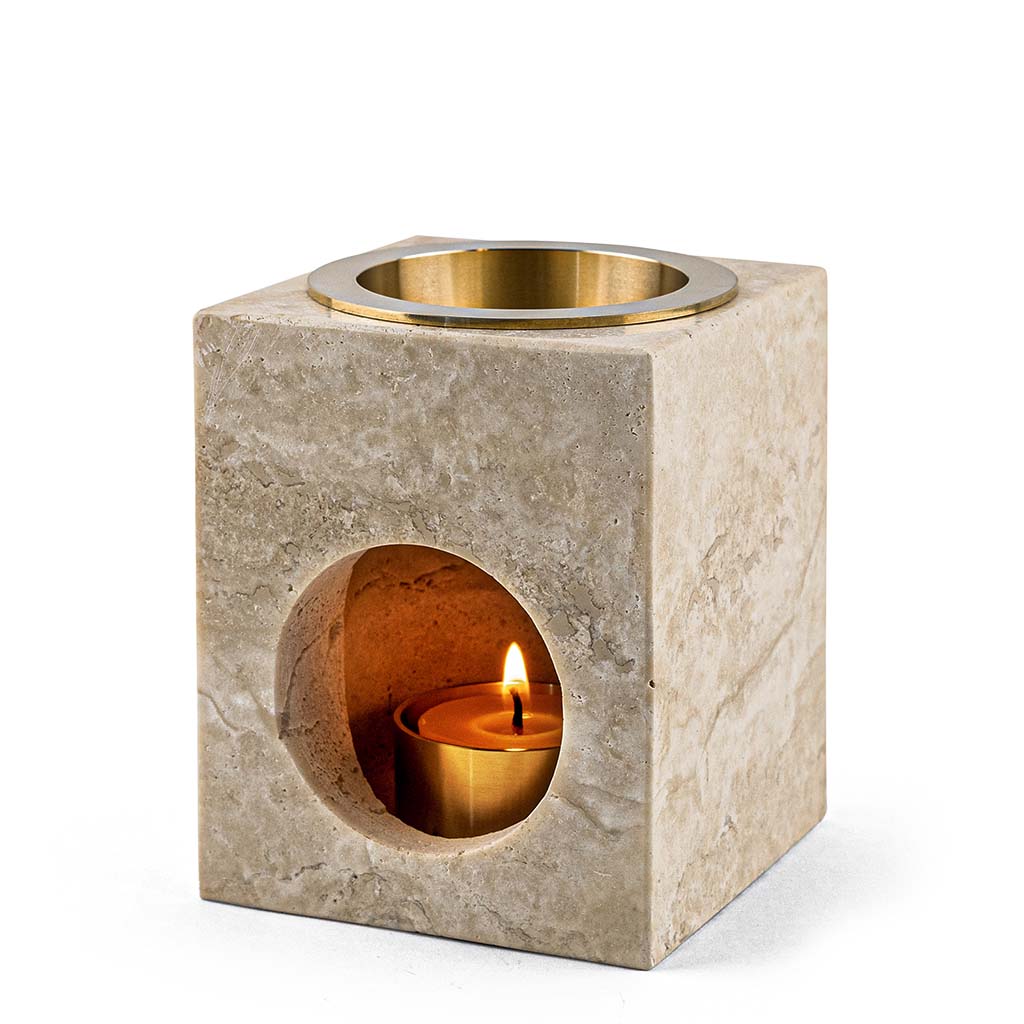Odyssey - Travertine Stone Essential Oil Diffuser (Candle Burner)