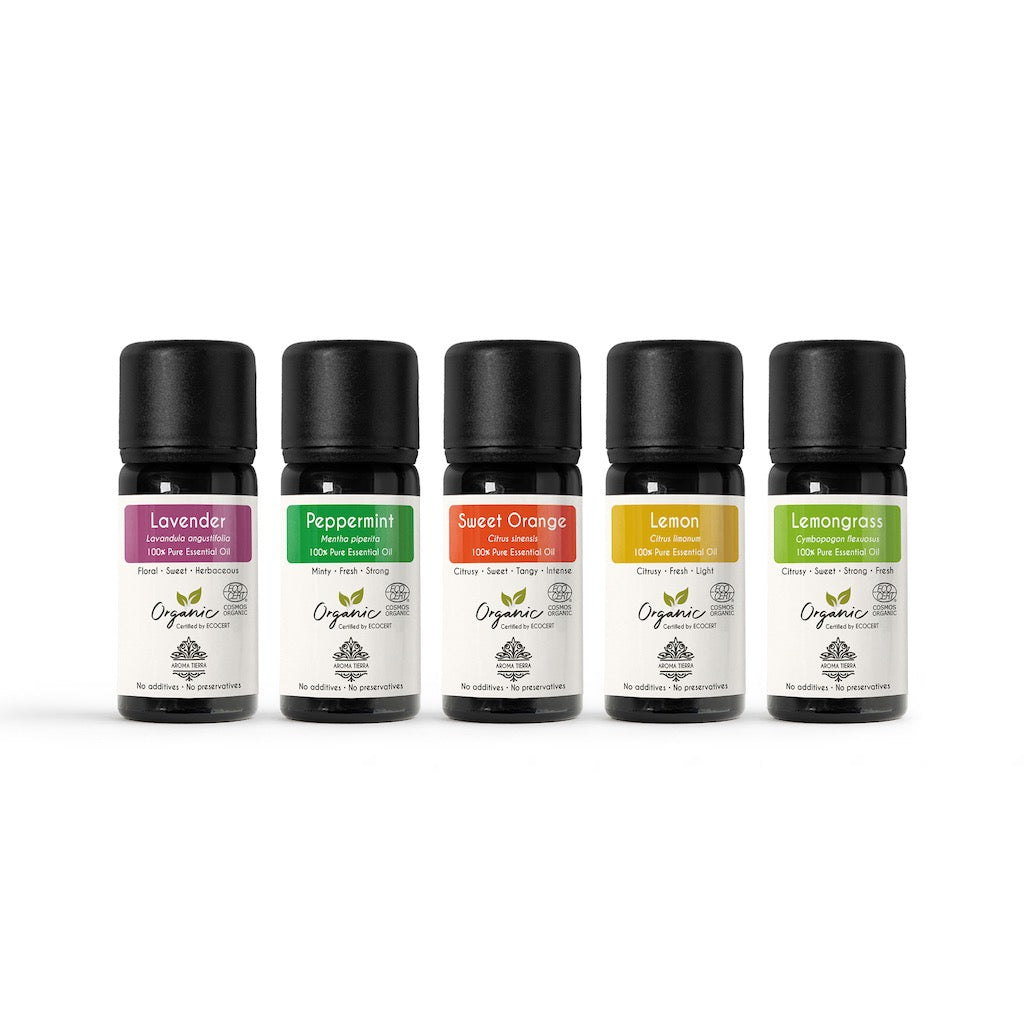 Aroma Tierra Organic Top Five Essential Oil Set | 100% Pure & Natural | Organic Certified by ECOCERT | Assortment_4