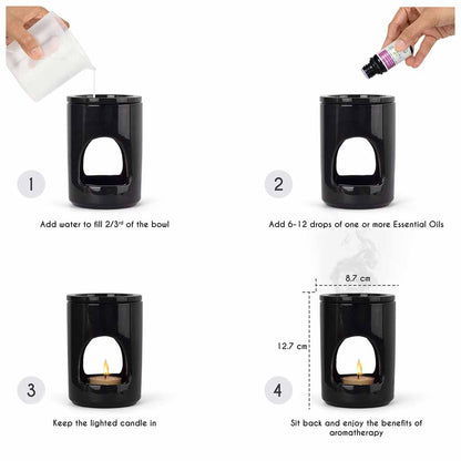 Best elegant and sophisticated black ceramic candle burner diffuser for gifting.
