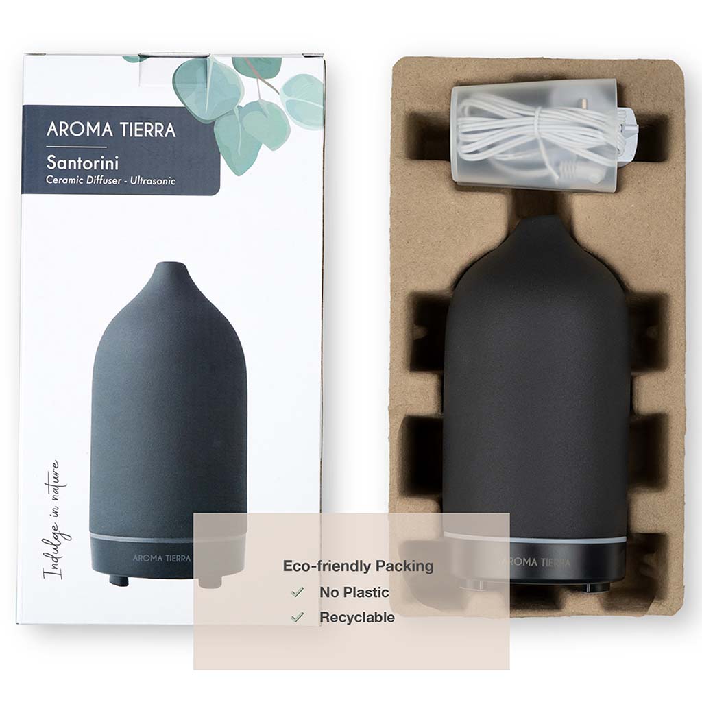 Best elegant black diffuser for bedrooms, offices, or living rooms, no plastic, recyclable 