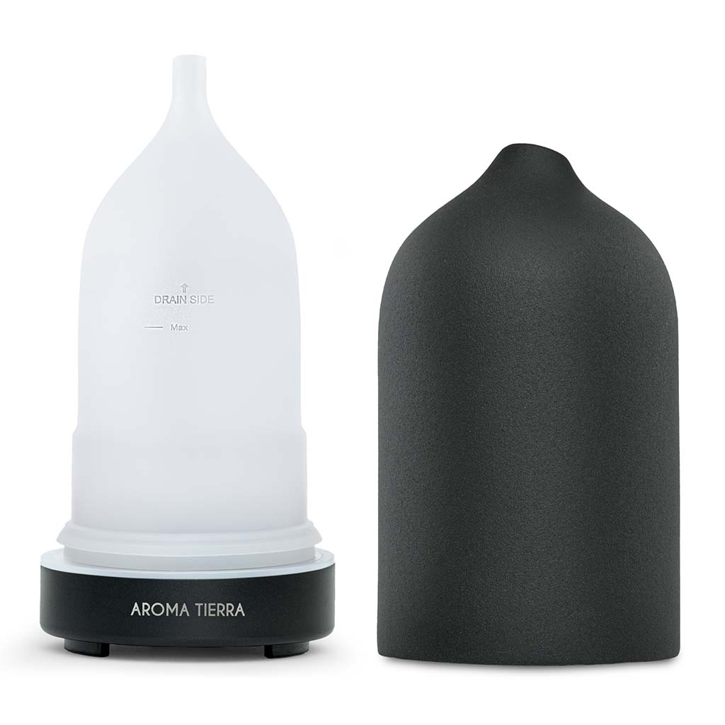 Aroma Tierra black luxury design santorini diffuser fine mist for  your favorite scents, best corporate gifting 