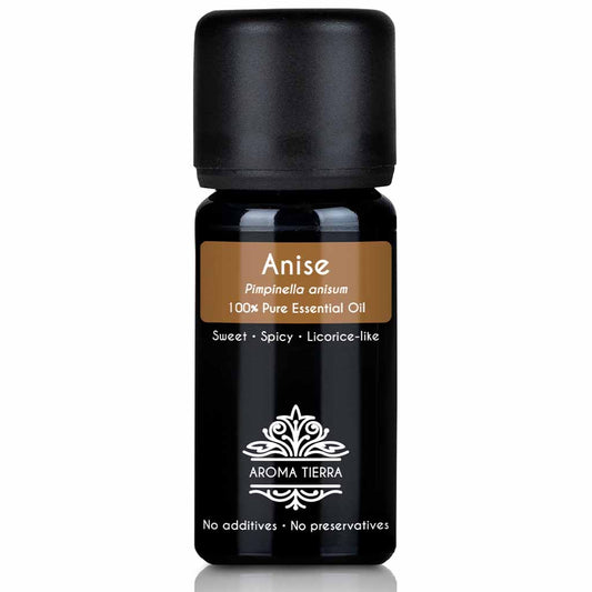 Aroma Tierra Anise essential oil steam distillation of seeds of the Aniseed herb, Pimpinella anisum, 10 ml.