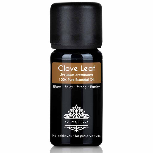 Aroma Tierra Clove leaf essential oil steam distillation of clove leaves, Syzygium aromaticum,10 ml. 