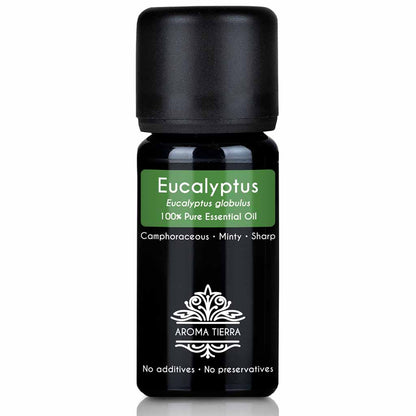 Aroma Tierra Eucalyptus essential oil Steam distillation of organic Eucalyptus globulus leaves, 10 ml. 