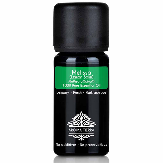 Aroma Tierra Melissa essential oil steam distillation of Melissa leaves and tops, Melissa officinalis, 10 ml. 