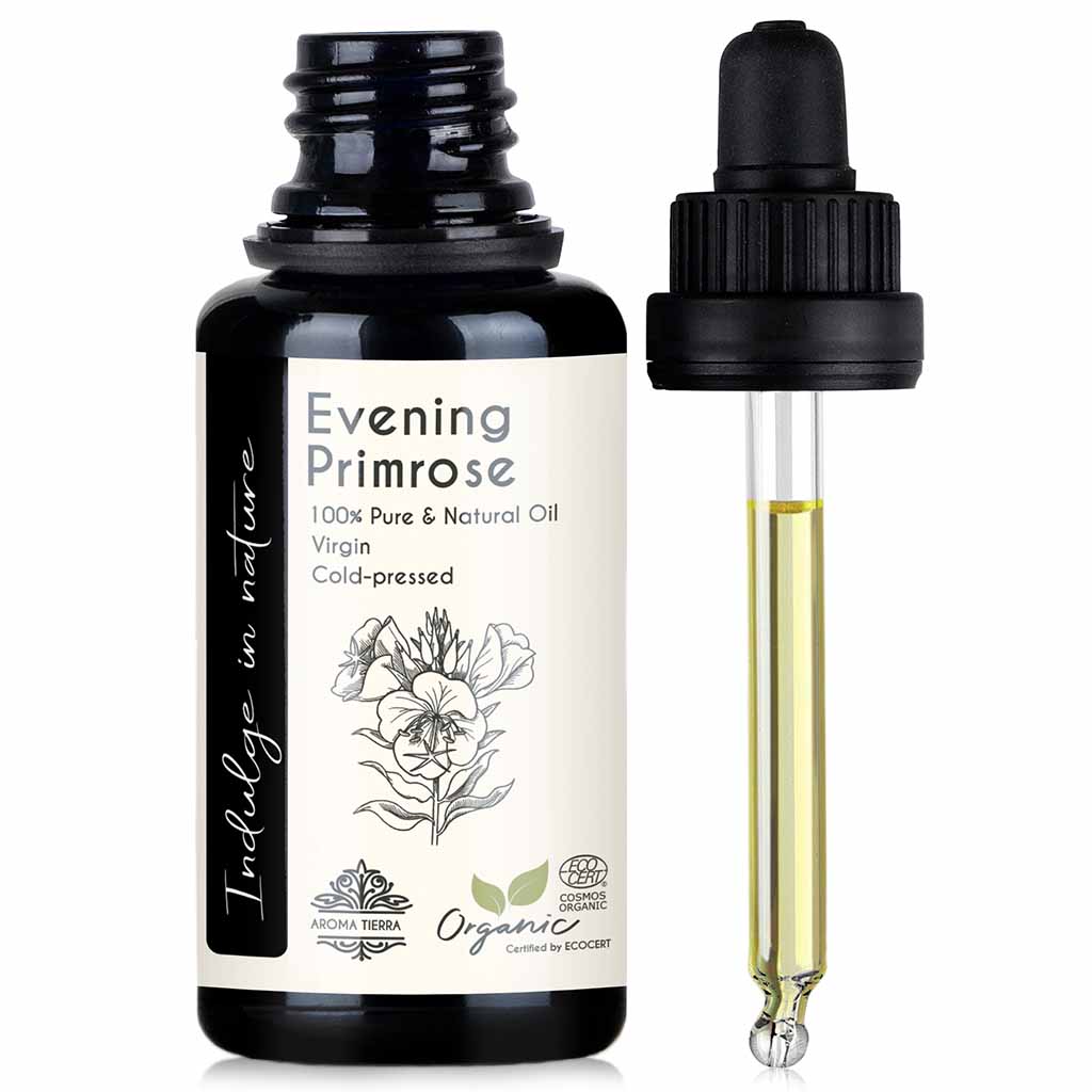Aroma Tierra 100% Certified Organic Evening Primrose arachidonic acid promotes hair growth, 30 ml. 