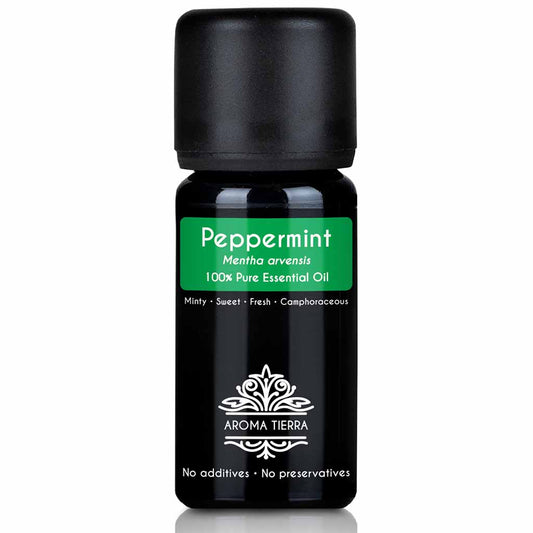 Aroma Tierra Peppermint  essential oil steam distillation of the leaves of Wild Peppermint (Mentha arvensis) plant, 10 ml
