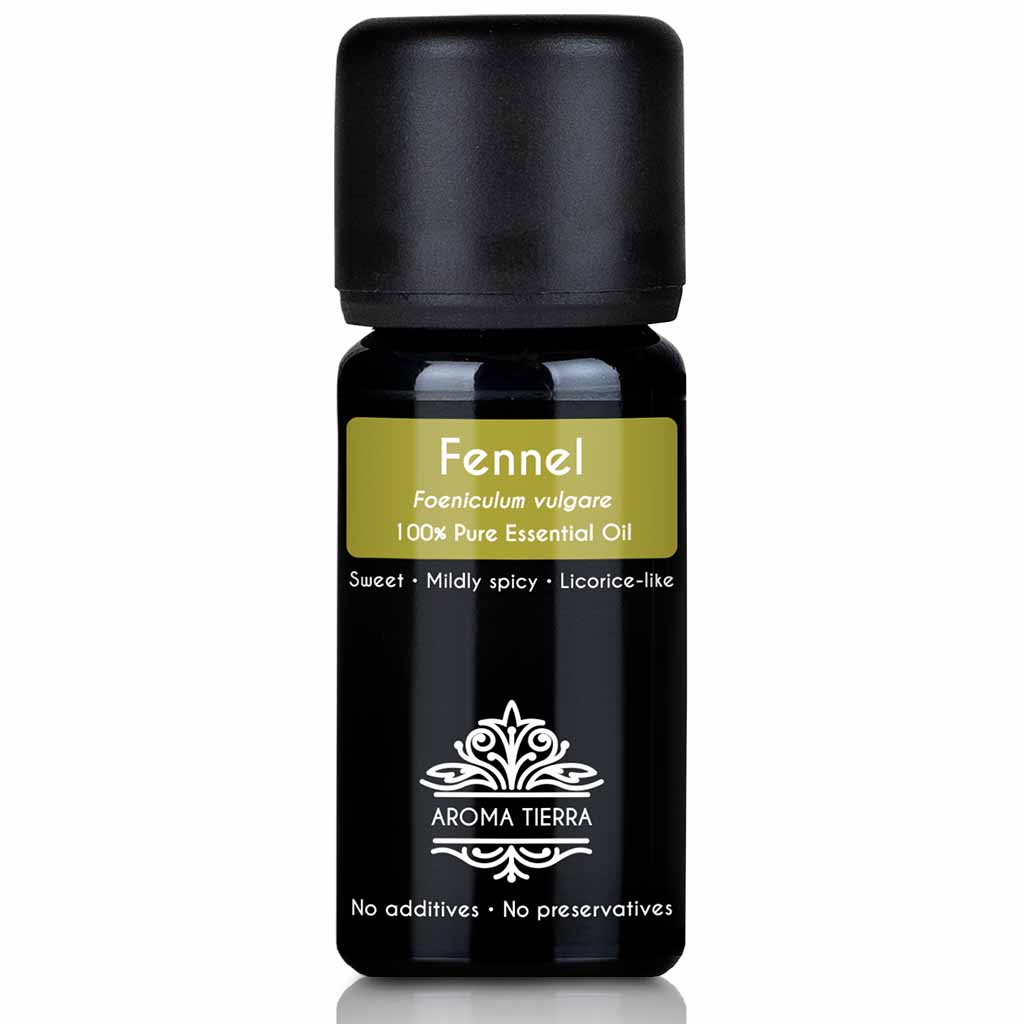 Aroma Tierra Fennel essential oil best for diffusers  reduce mental fatigue, boost focus, and improve concentration, 10 ml. 