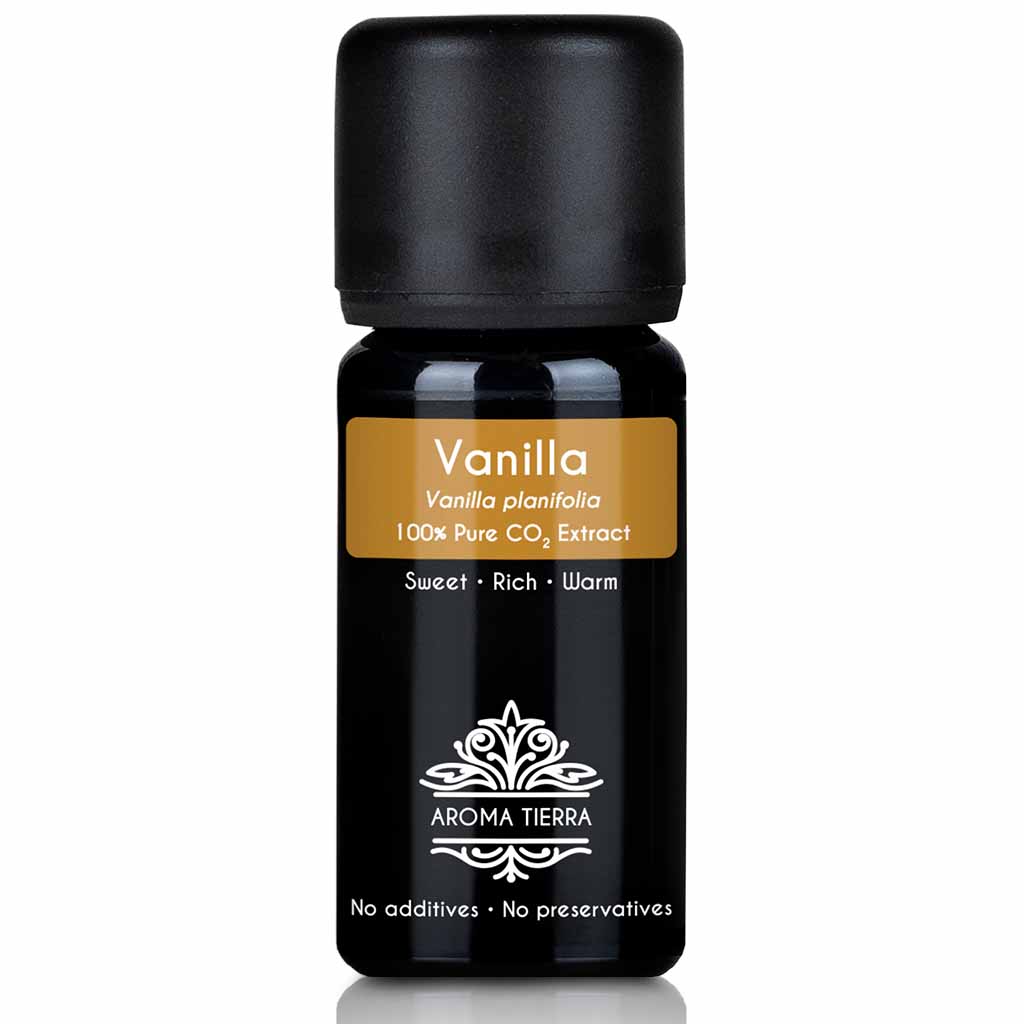 Aroma Tierra Vanilla  essential oil CO2 extracted from beans of the Vanilla planifolia plant, 10 ml