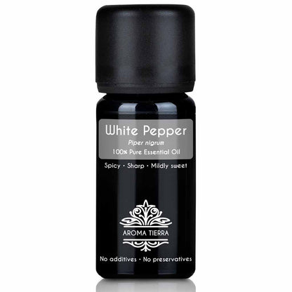 Aroma Tierra White Pepper essential oil steam distillation of white peppercorns, Piper nigrum, 10 ml