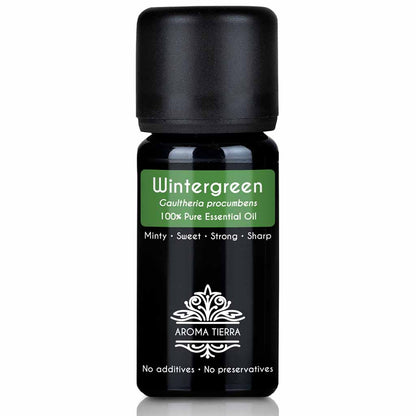 Aroma Tierra Wintergreen essential oil steam distillation of Wintergreen leaves, Gaultheria procumbens, 10 ml. 