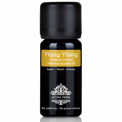 Aroma Tierra Ylang Ylang essential oil steam distillation of Ylang Ylang flowers, Cananga odorata, 10 ml. 