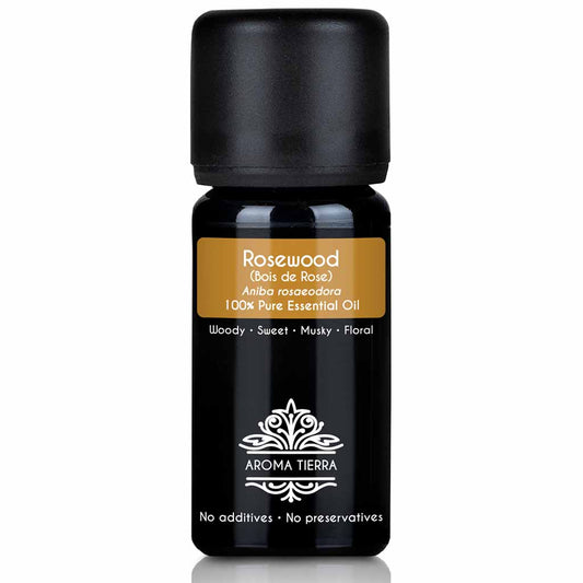 Aroma Tierra Rosewood essential oil best for diffusers uplifting, calming, stress relief, 10 ml. 