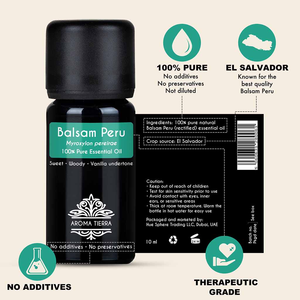 100% Natural and Pure Balsam essential oil, no preservatives, no additives, undiluted, no solvent, no synthetic fragrance.