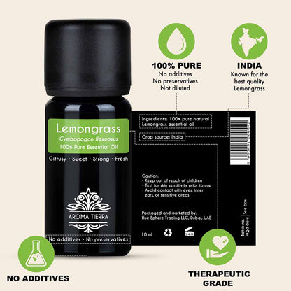 100% Pure and Natural Lemongrass essential oil, no preservatives, no additives, undiluted.