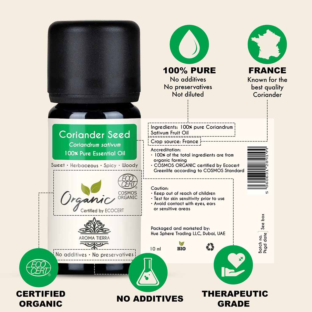 organic coriander seed oil pure therapeutic grade