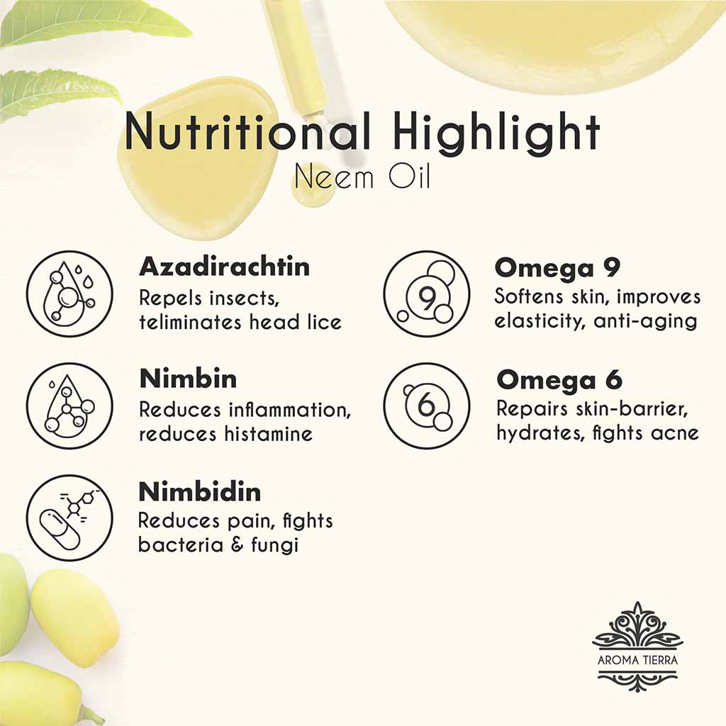  COSMO Certified Organic Neem oil  nutritional benefits with nimbidin and nimboin, good source of omega 6 and 9.