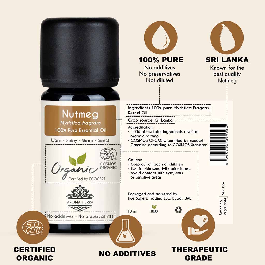 organic nutmeg oil for pain myristica fragrans