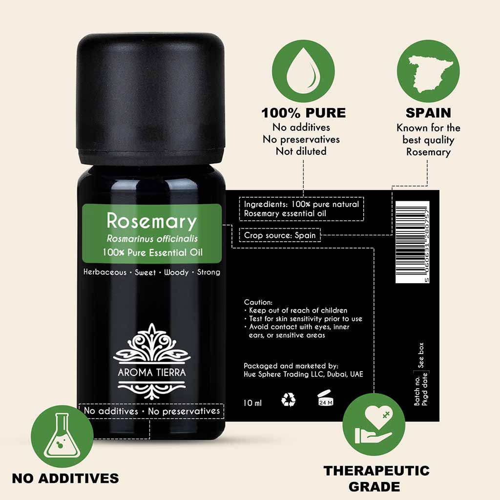 100% Pure and Natural Rosemary essential oil, no preservatives, no additives, undiluted 