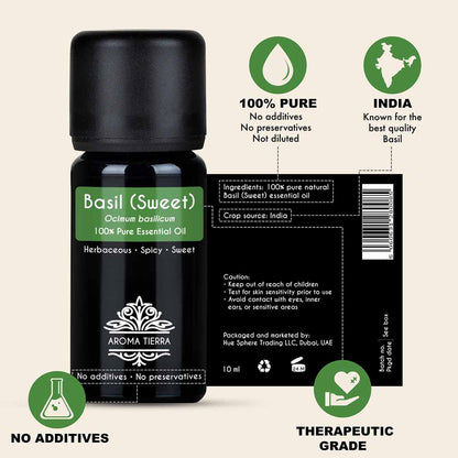 sweet basil essential oil pure therapeutic grade