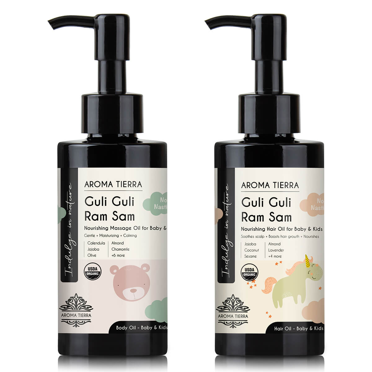 Guli Guli Ram Sam - Gift Set of 2 Organic Oils for Baby & Kids