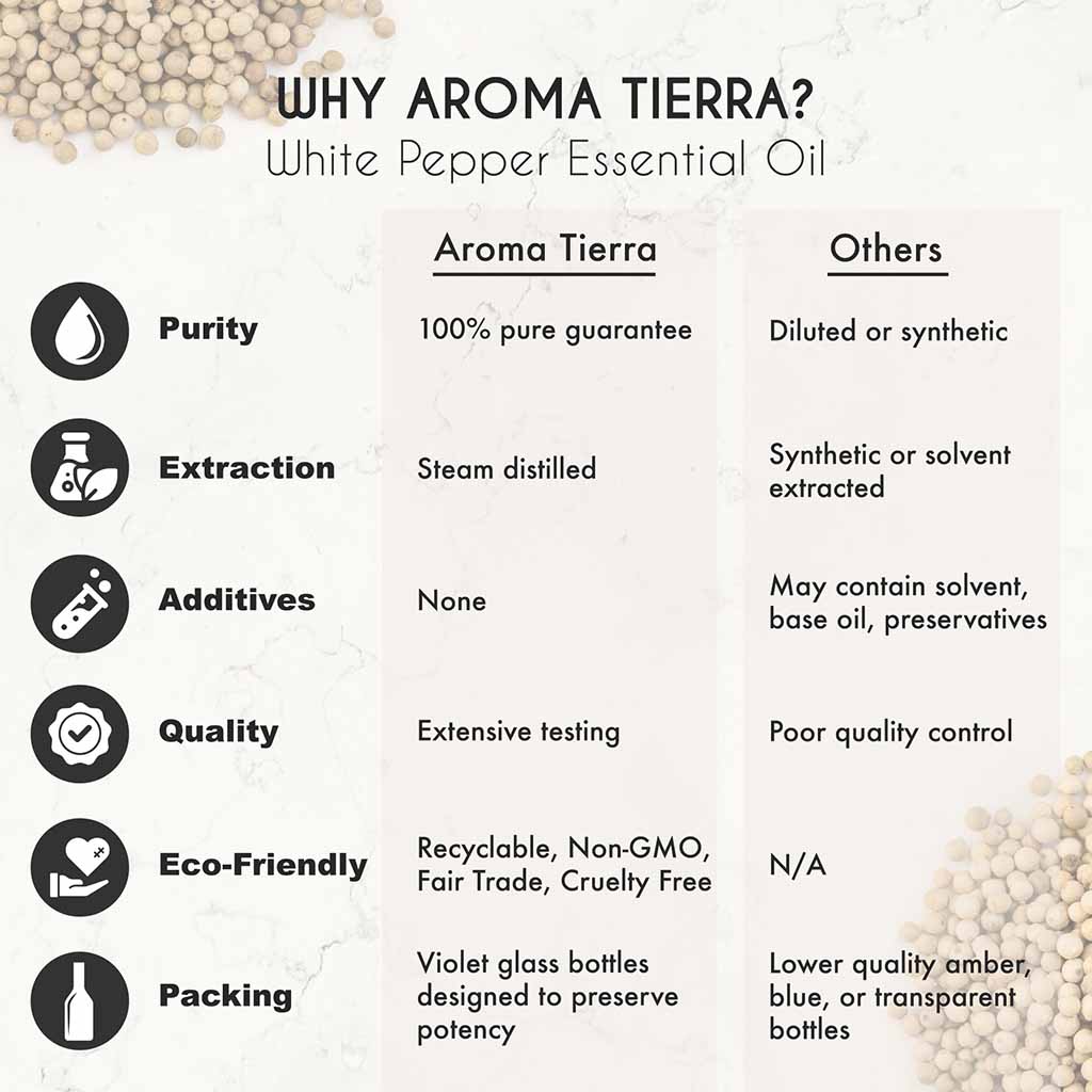 white pepper essential oil pure aroma tierra