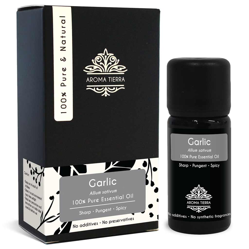 garlic essential oil aroma tierra skin hair ear
