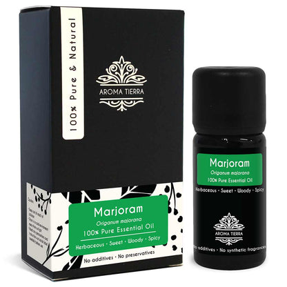 100% Natural and Pure Marjoram essential oil, no preservatives, no additives, undiluted, no solvent, no synthetic fragrance 