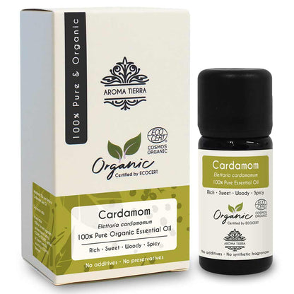 organic cardamom oil skin hair aroma tierra