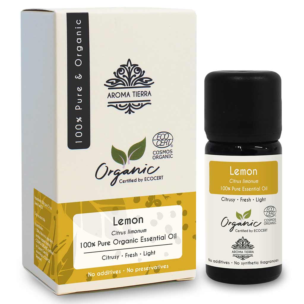 Organic Lemon essential oil fights acne and blemishes, expoliates skin, reduce inflammation,  dark spots, age spots, and hyperpigmentation.