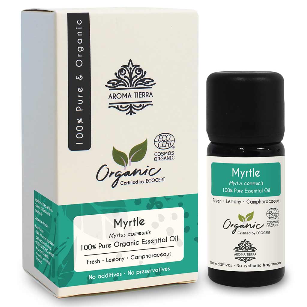 organic myrtle essential oil skin hair body face