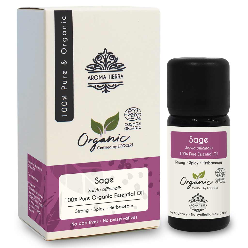 organic sage essential oil skin hair aroma tierra