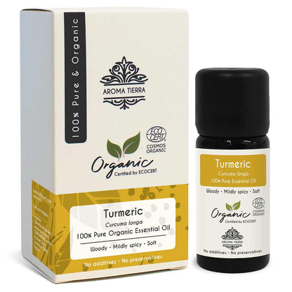 organic turmeric oil skin hair face pain aroma tierra