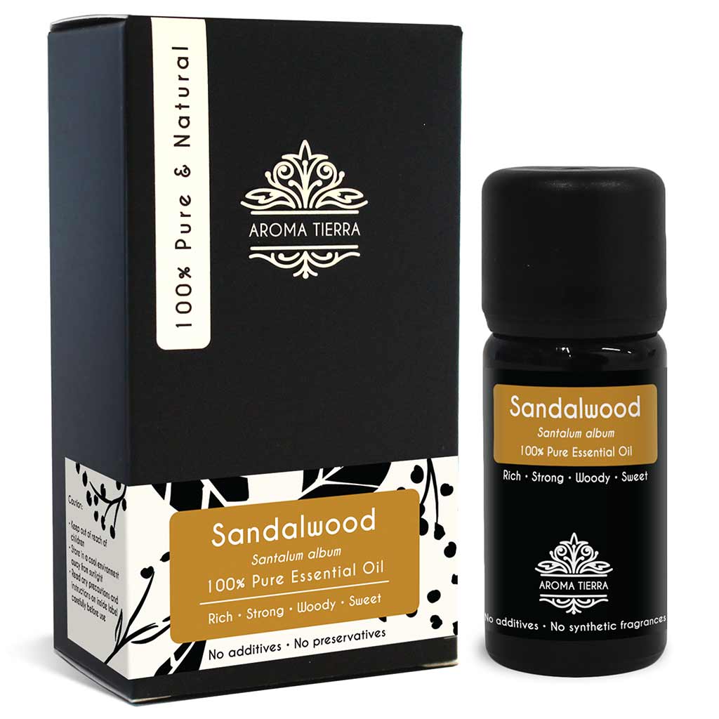 Pure Sandalwood essential oil sooths irritated skin, acne, and blemishes, brightens skin tone, anti-aging. 