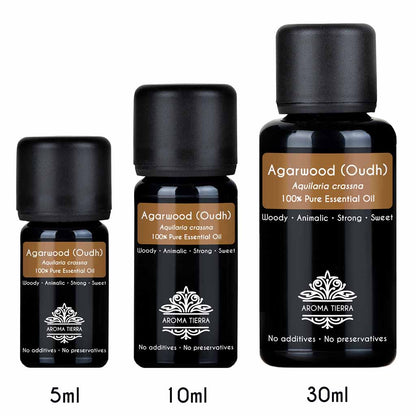 Aroma Tierra Natural Agarwood essential oil best for diffuser, meditation or yoga.